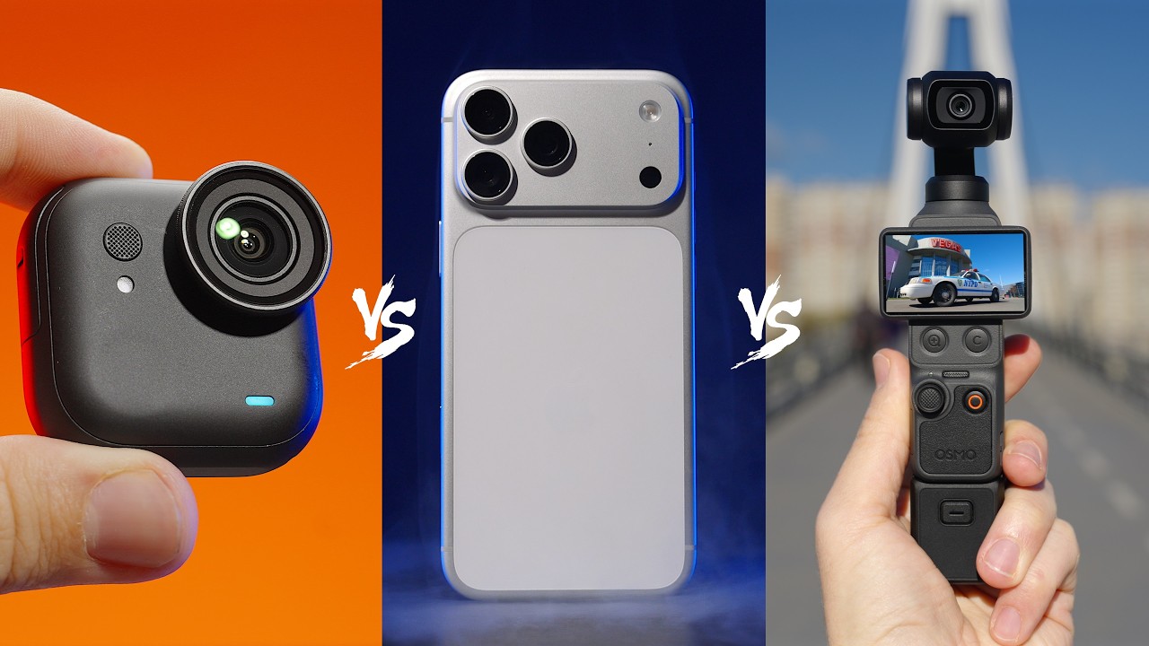 Лучшая Компактная Камера 2026 - DJI Pocket 4 vs Insta360 Go Ultra vs iPhone 17 Pro Max