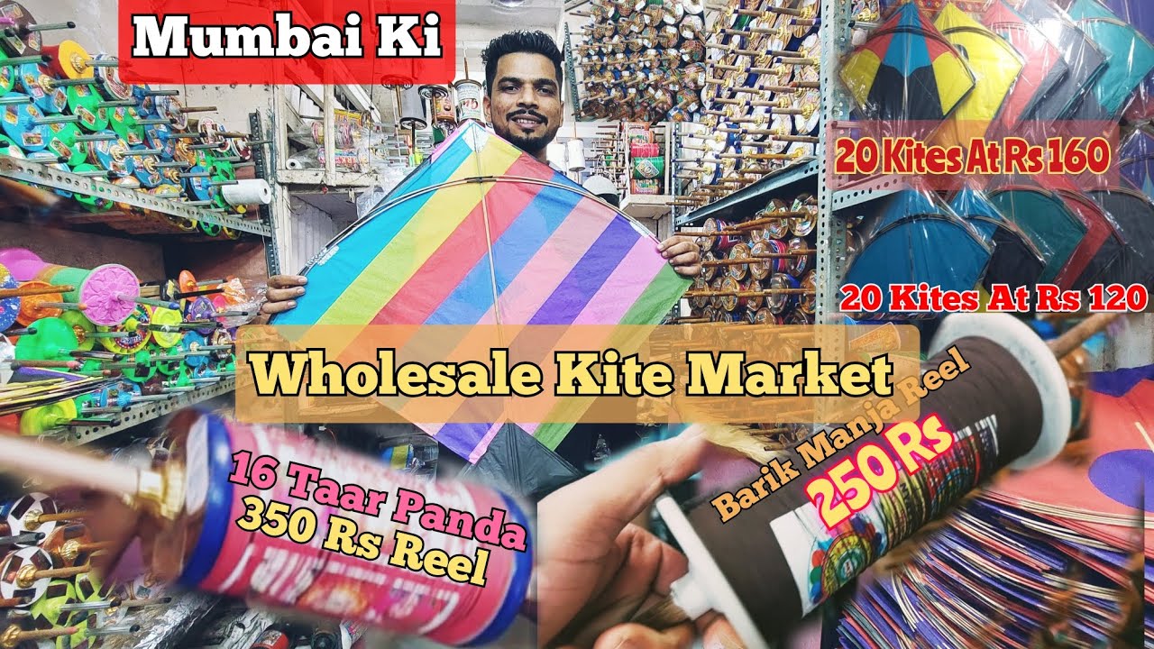 Wholesale Kite and Manja Market in Mumbai || Bandra ki Patang Aur Manja Market || Chirag Viradiya