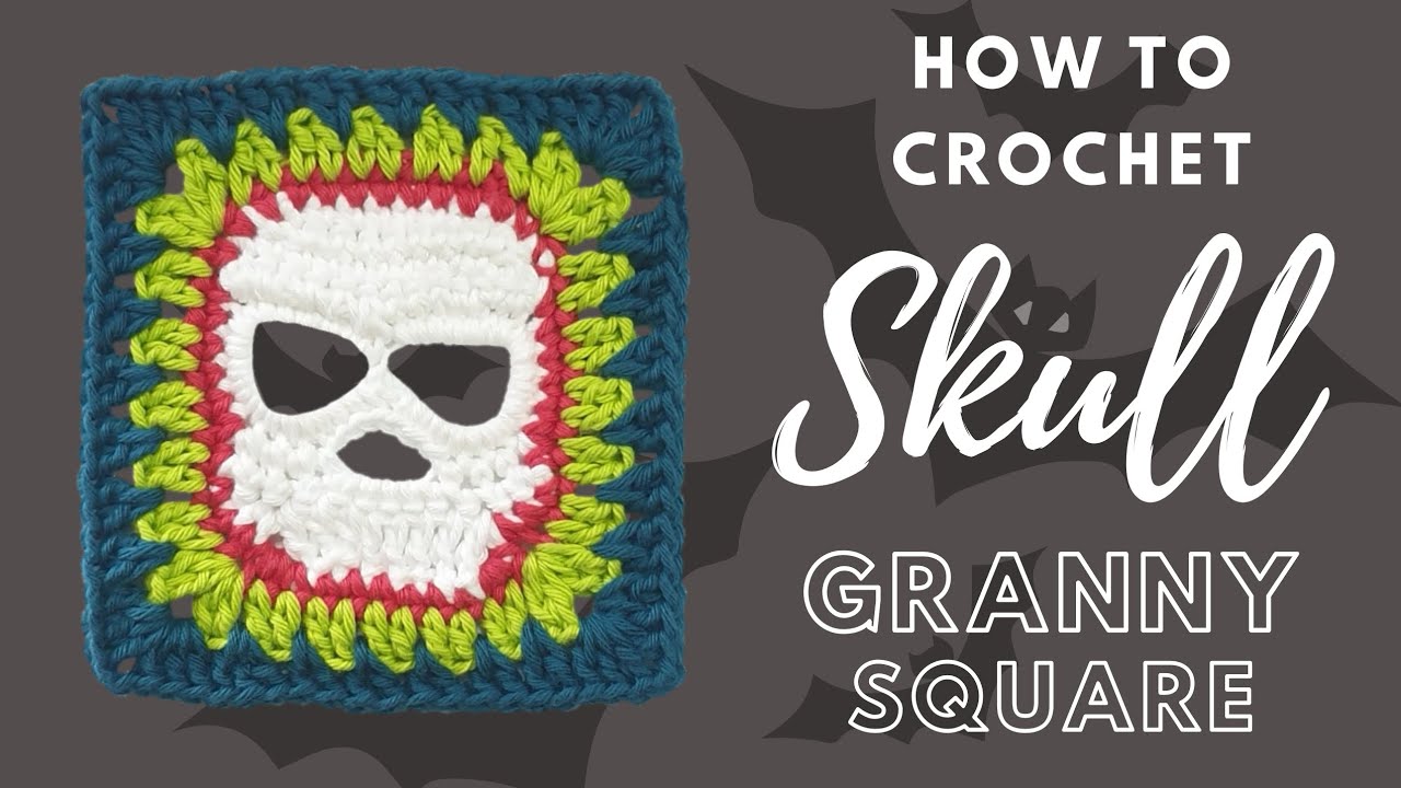 How To Crochet Skull Granny Square.