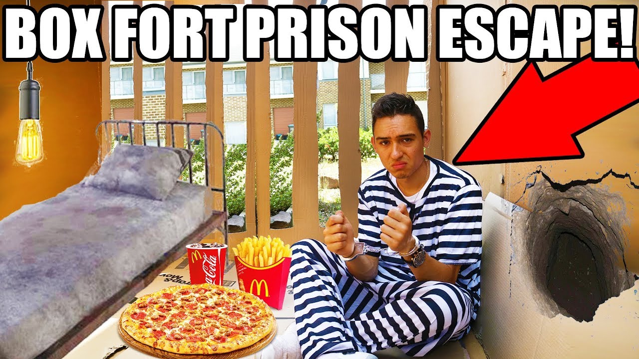 24 HOUR BOX FORT PRISON ESCAPE!! ESCAPE ROOM 📦🚔