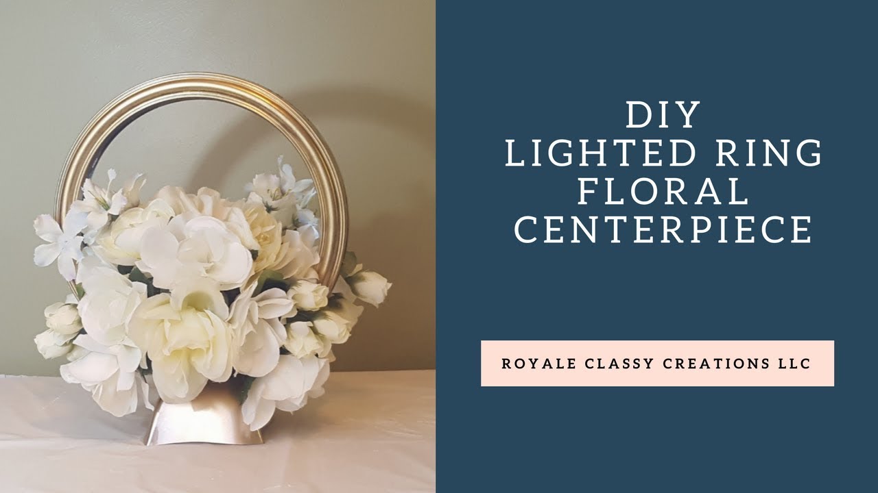 DIY Lighted Ring Floral Centerpiece
