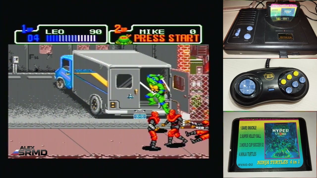 TMNT: Return of the Shredder (MegaDrive) - First-Run Прохождение + проверка Super Bitman 16-Bit