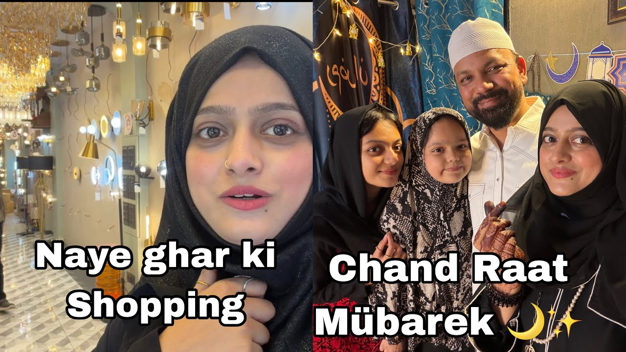 Chand Raat Mubarak 🌙✨Ramadan Kareem✨Naye ghar ki shopping 🤍#meenazfam #chandraat#ramadan #ramzan#fyp