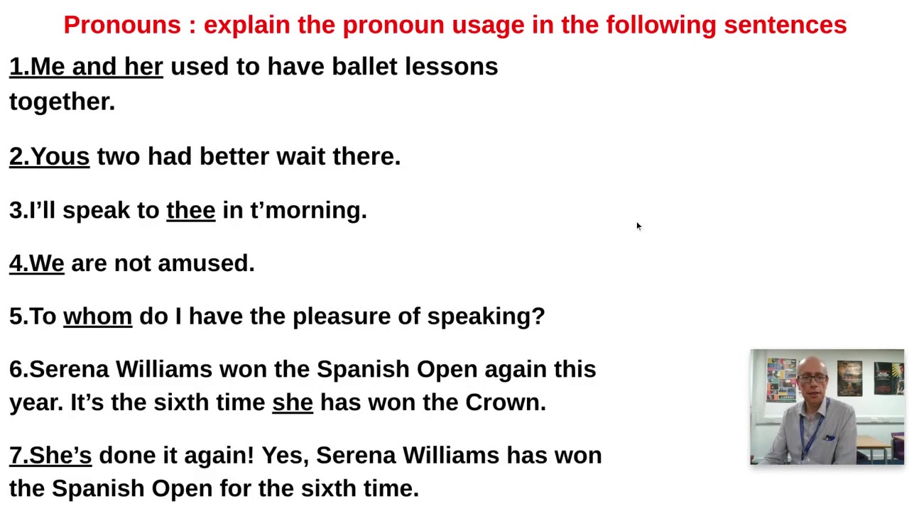 English Language A Level Pronouns Paul Heselton