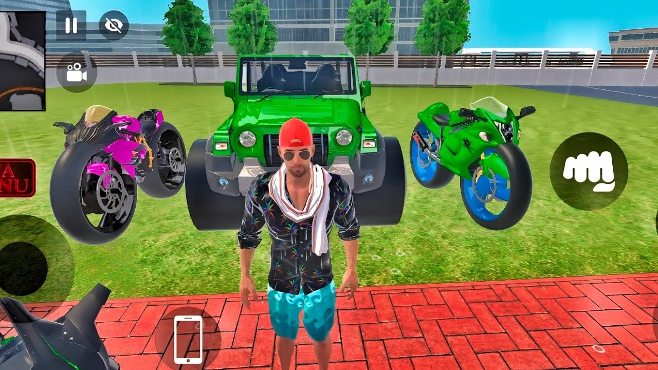 Car Bike Game: Franklin ordered an Indian Tractor and drives a new Indian Police SUV in the game