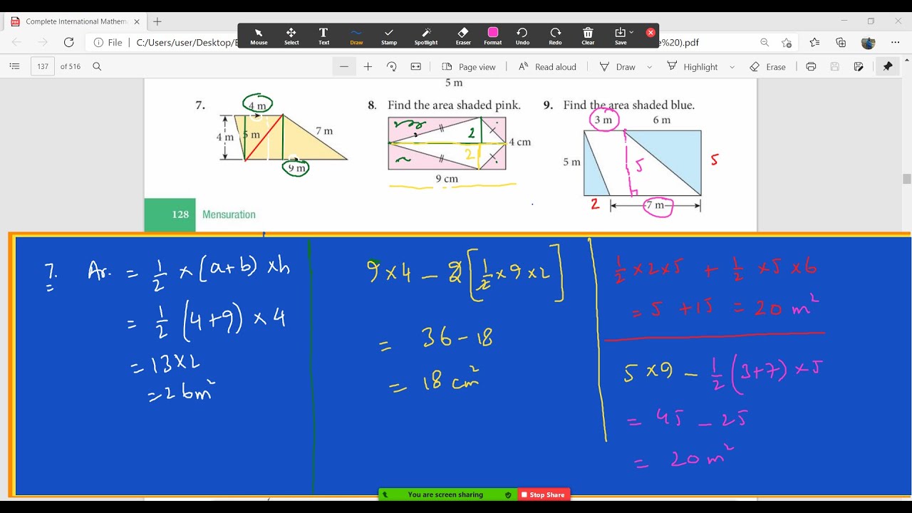 || Area of Quadrilaterals.|| O Level Mathematics. Mensuration.