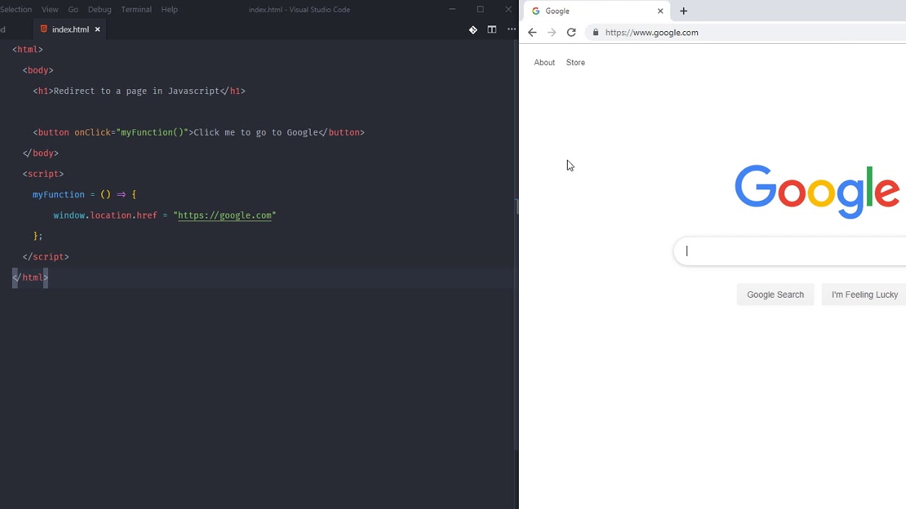 How to Redirect to a Page in JavaScript - 1MinCoding