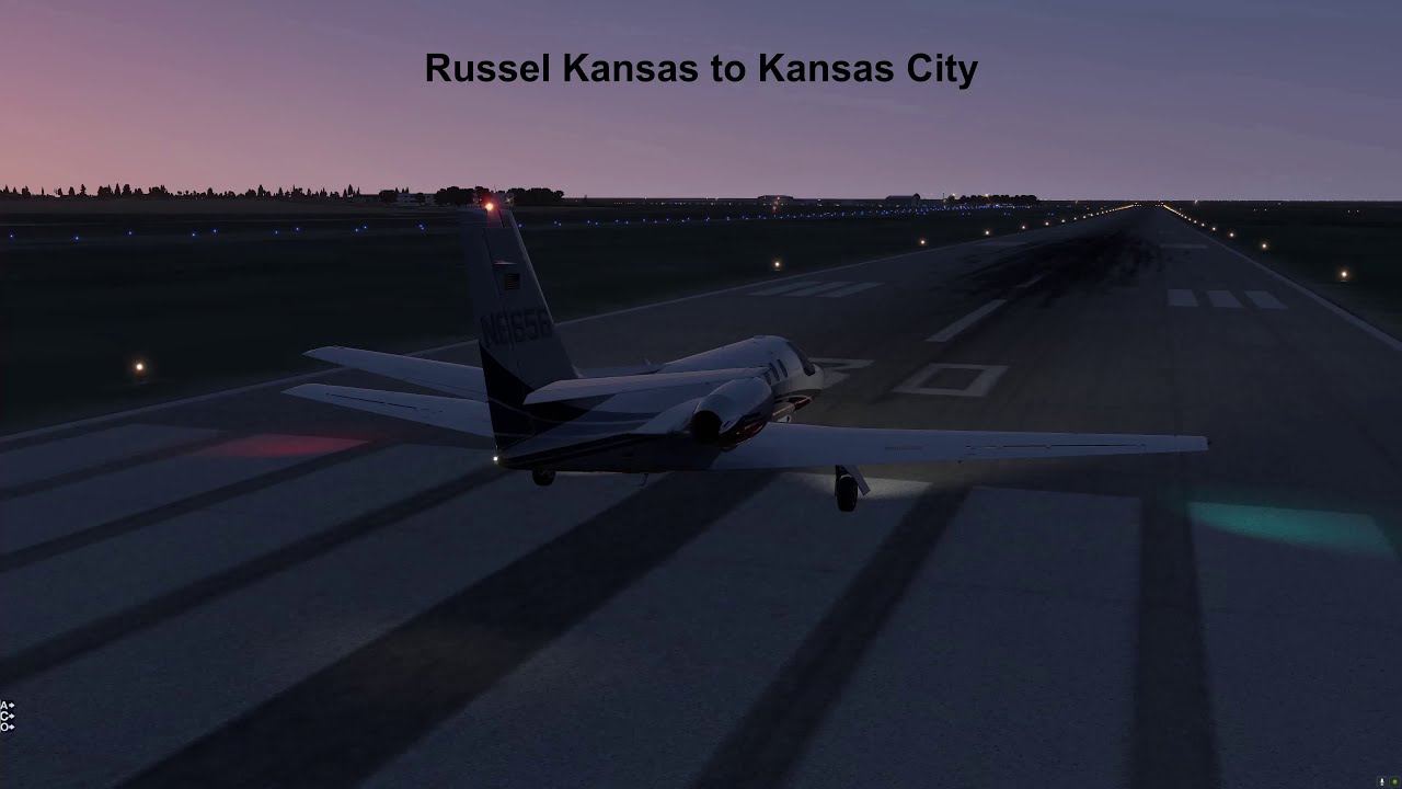 Headwind X Plane Citation Kansas Radio Towers at Night