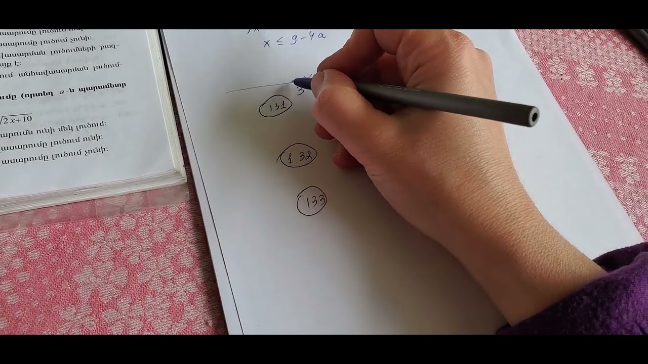 Պարամետրով անհավասարման լուծման օրինակ