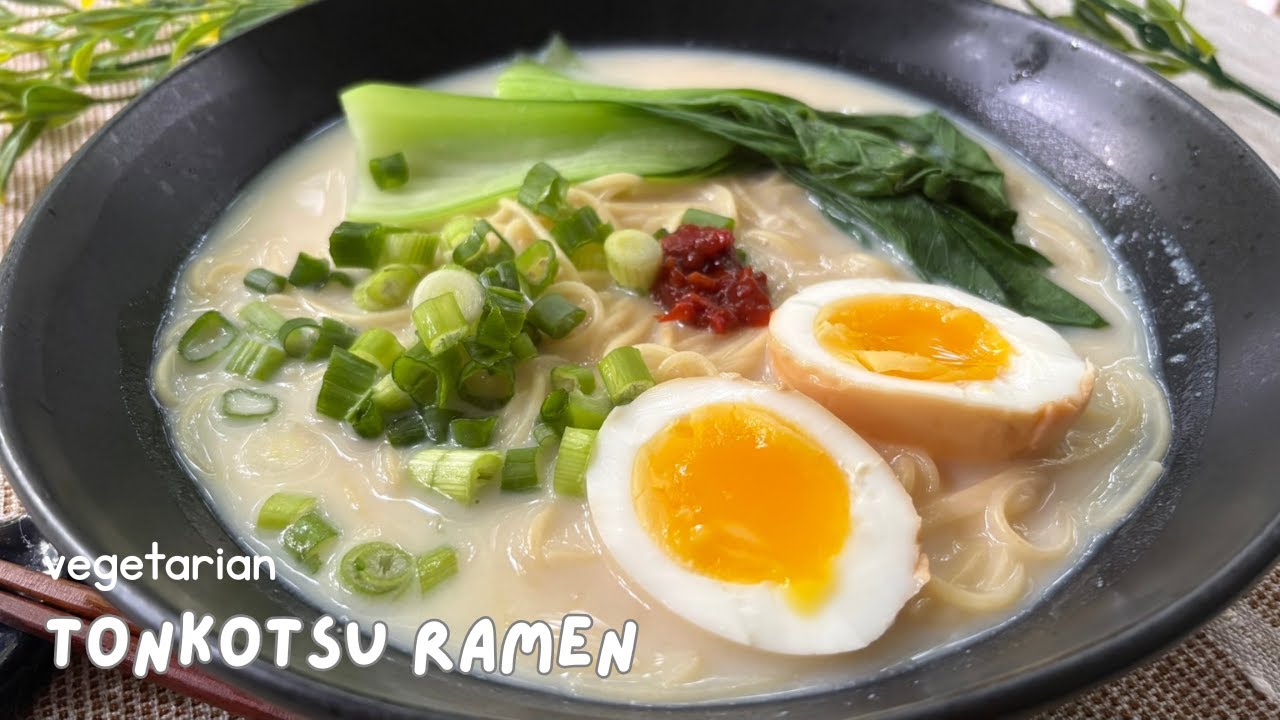 【Vegetarian Tonkotsu Ramen with Pasta!!】 Healthy and Yummy Japanese food