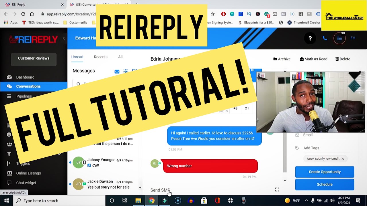 REI Reply Review FULL Tutorial | BEST Wholesale Real Estate Texting Software