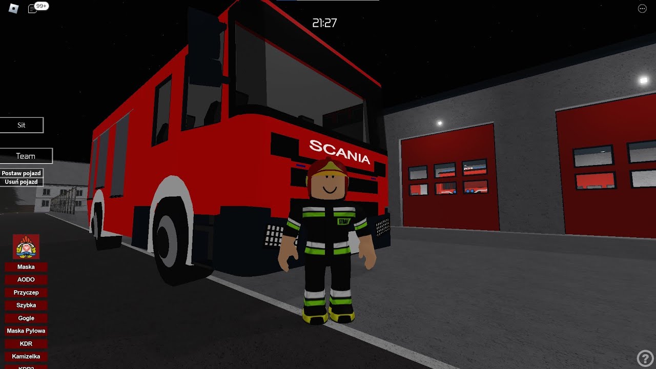 Jestem strażakiem w grze Jabłkowice RP w ROBLOX!