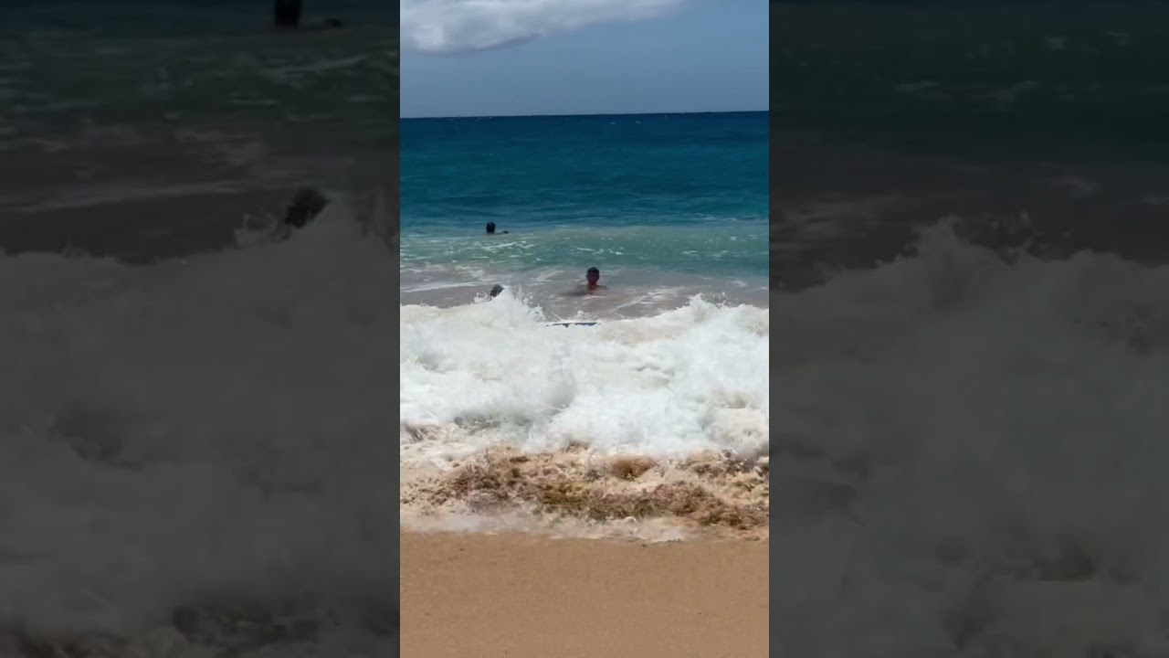 Lil barrel at Sandy&rsquo;s beach. #hawaii #bodyboarding #barrel #paradise
