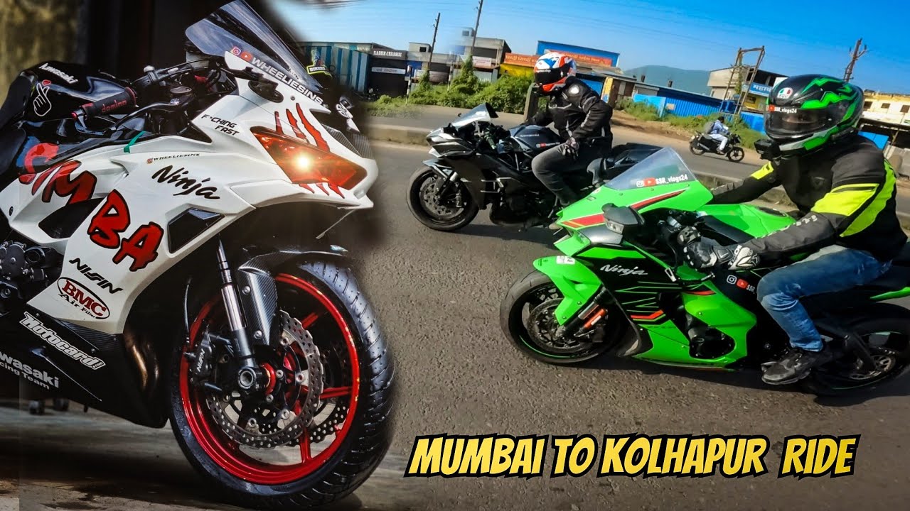 Loudest Kawasaki Ninja leke Mumbai to Kolhapur Ride pe Nikal Gaye 🔥 |  Reactions 😍 | Wheeliesins