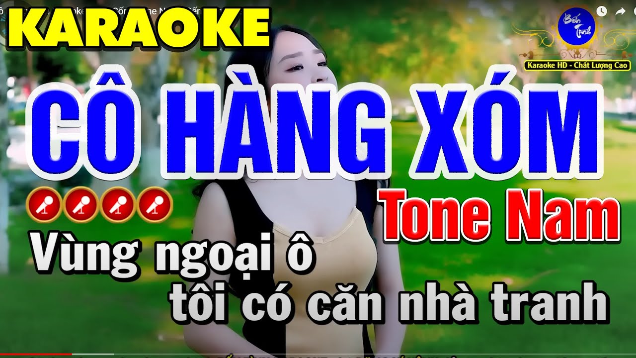 Cô Hàng Xóm Karaoke Nhạc Sống Tone Nam | Bến Tình Karaoke