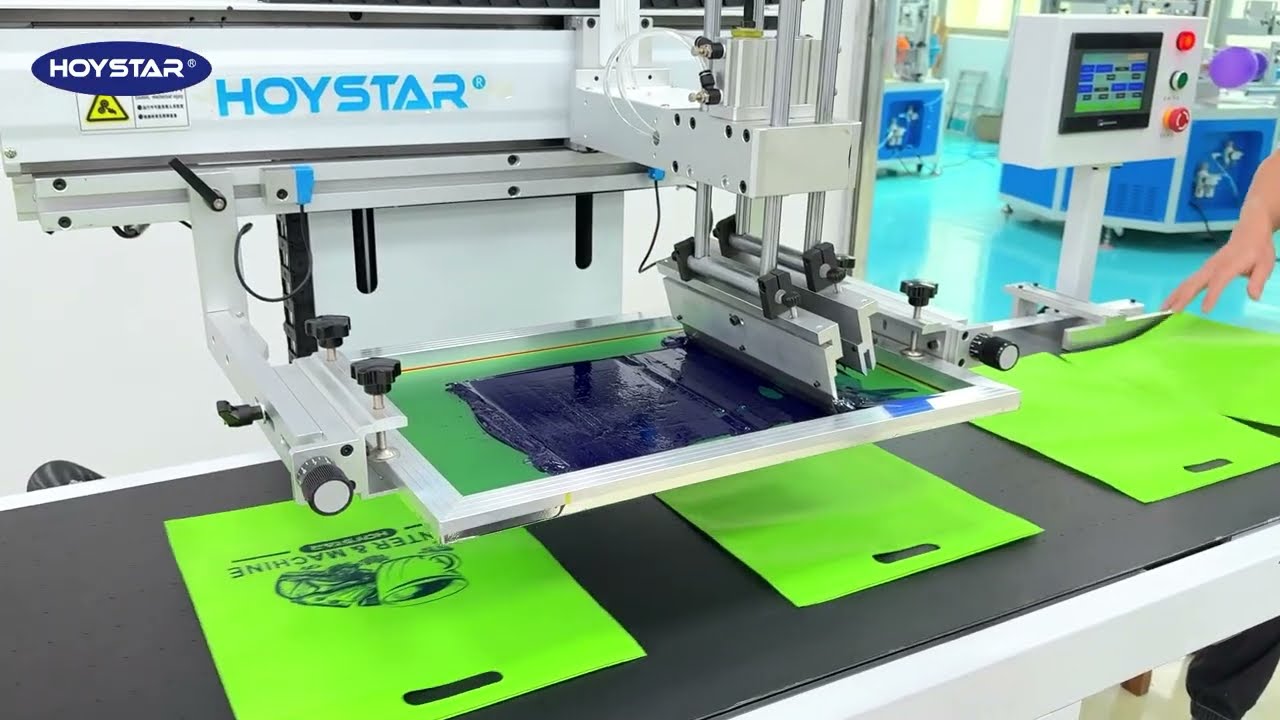 How to Print on Non-Woven Bags? Industrial Conveyor Belt Screen Printer Working Video