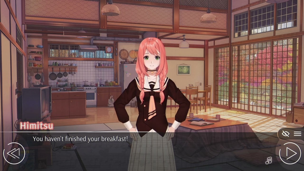 Himitsu and Nikolai eat breakfast - Love, Money, Rock'n'Roll (LMRnR) [visual novel] K1.5