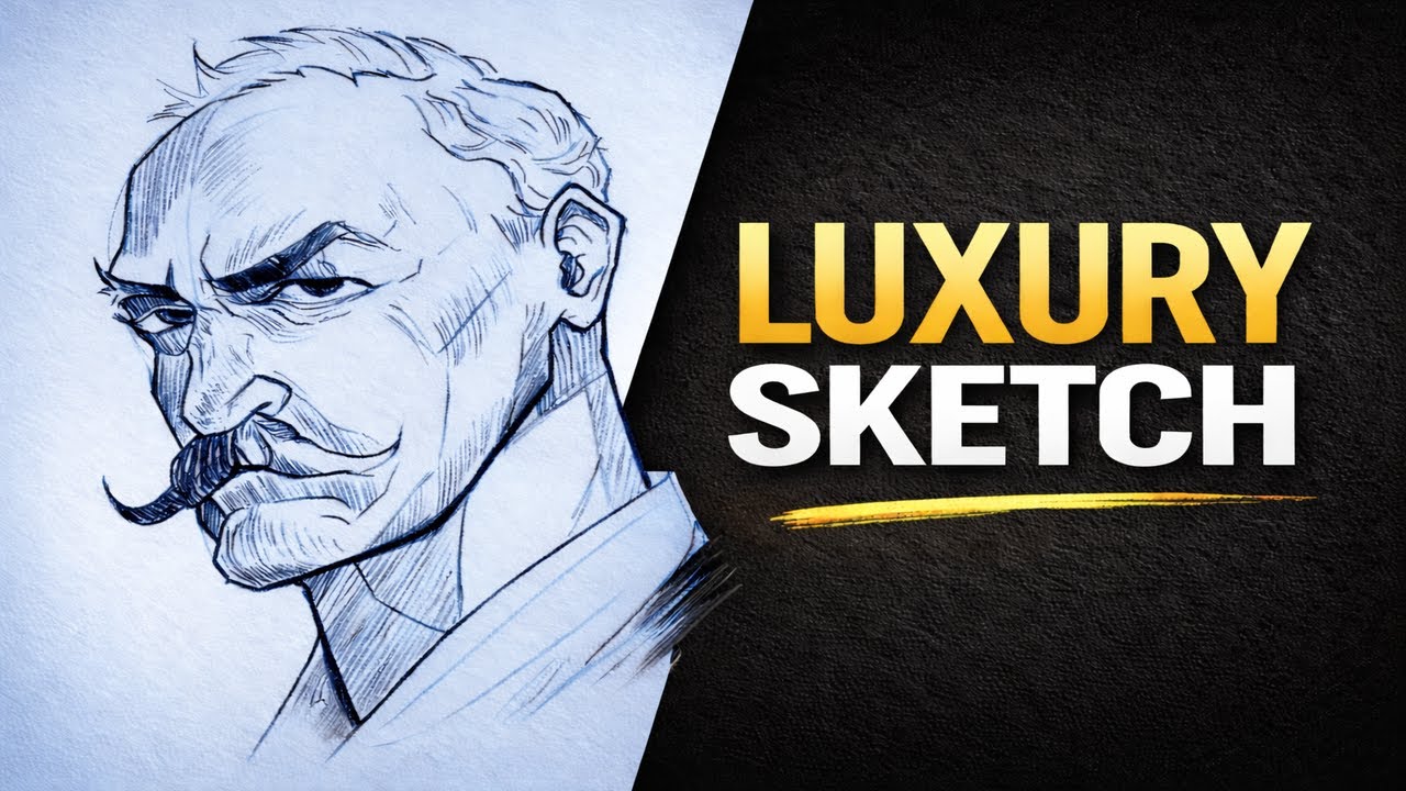 Luxury Ink Portrait Sketch | Calm Art