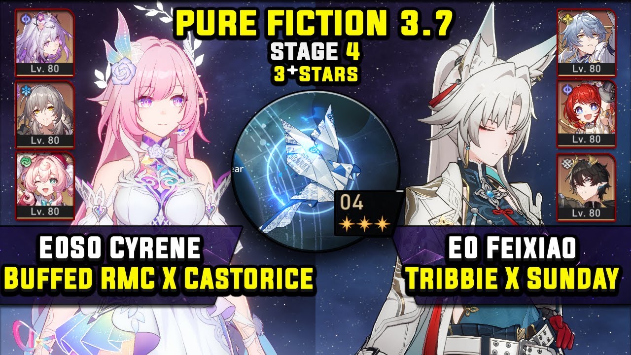 E0 Cyrene Team W/ Castorice & E0 Feixiao Carry (3 звезды) Pure Fiction 4 Honkai Star Rail 3.7
