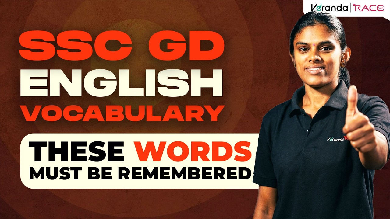 Vocabulary For SSC GD 2026 | English For SSC Exams | Veranda Race #sscgd #sscmts #vocabulary