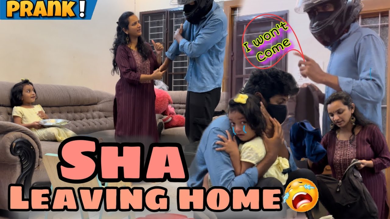 Sha leaving home 🏡 | prank with saanu | brother sister fight 🥊🤯gone wrong #saanvikashree