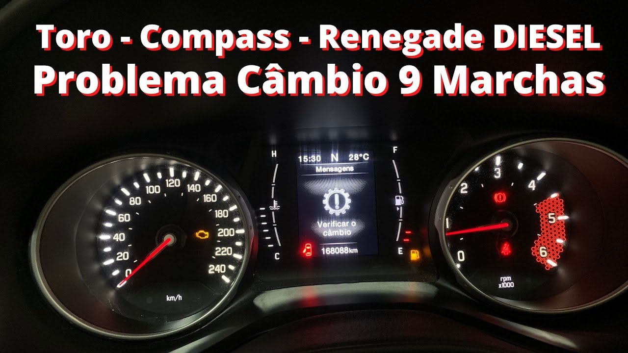 Problema Câmbio Automático ,Toro, Renegade, Compass Diesel -  mensagem - verificar cambio
