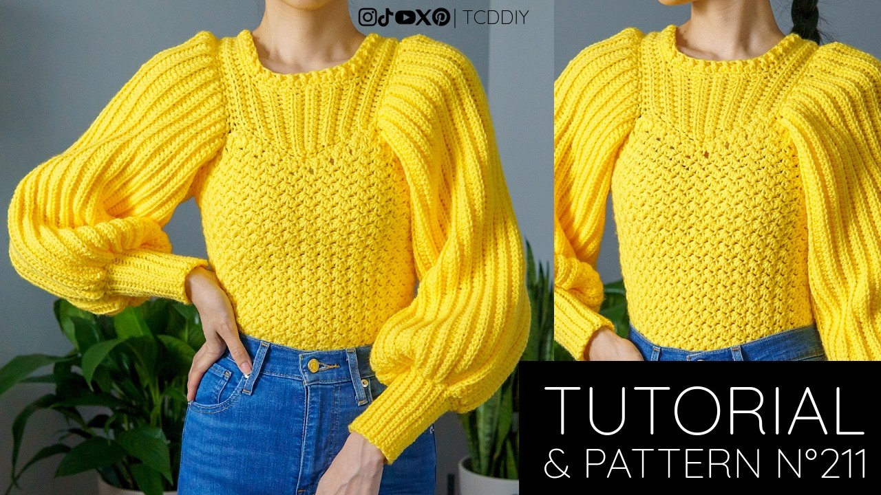 How to Crochet: Balloon Sleeve Sweater | Pattern & Tutorial DIY