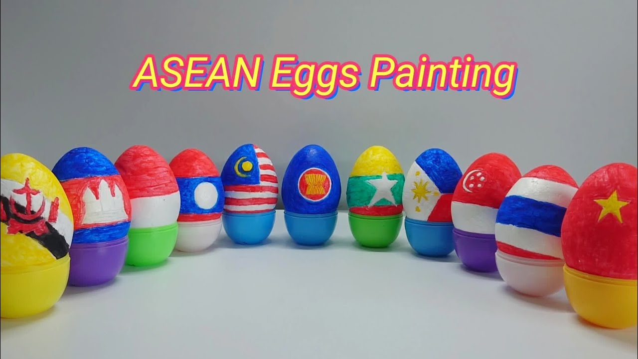 ASEAN Egg Flags Painting ระบายสี​ไข่ธงอาเซียน Easter Xmas Party Decor Handmade Gift