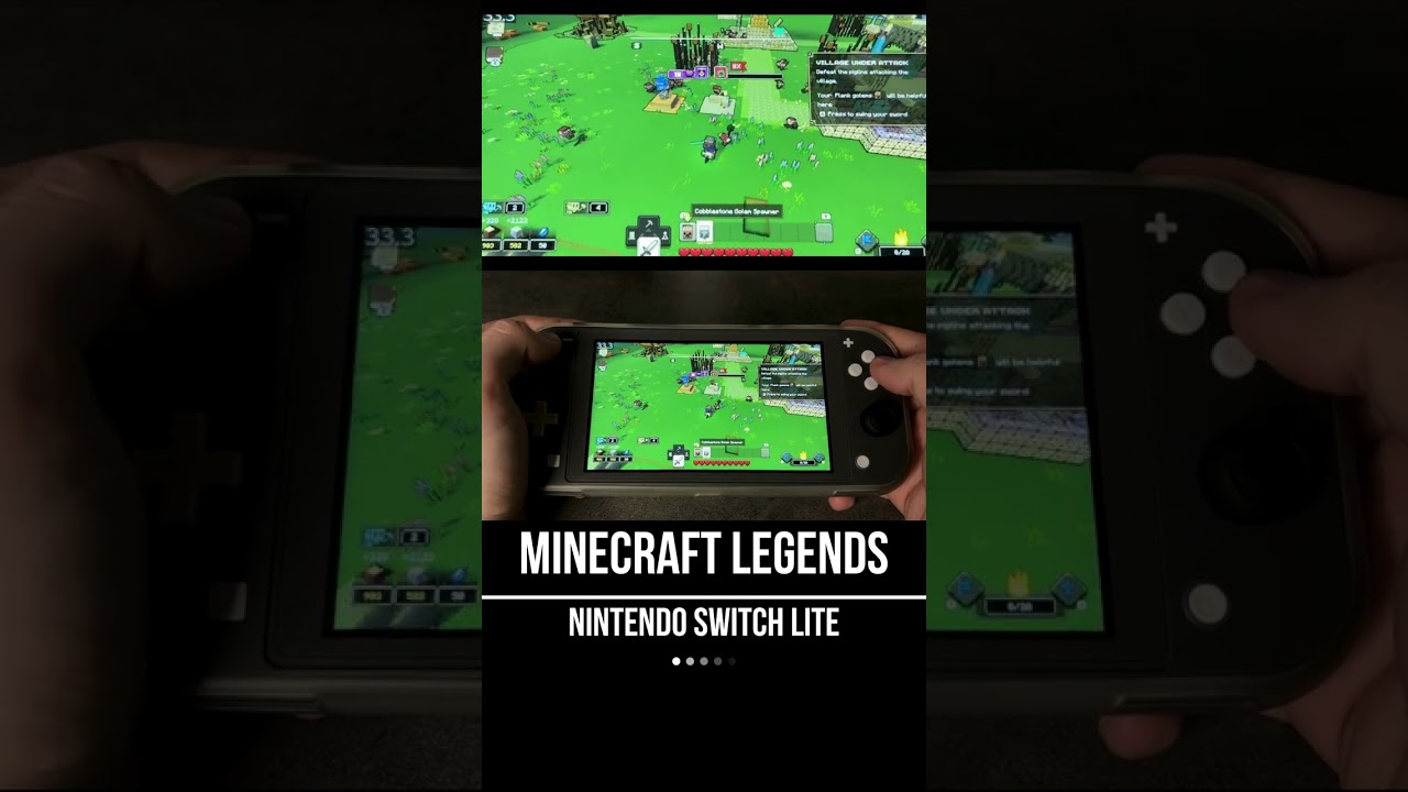 Minecraft Legends Nintendo Switch Lite Gameplay - FPS Monitor