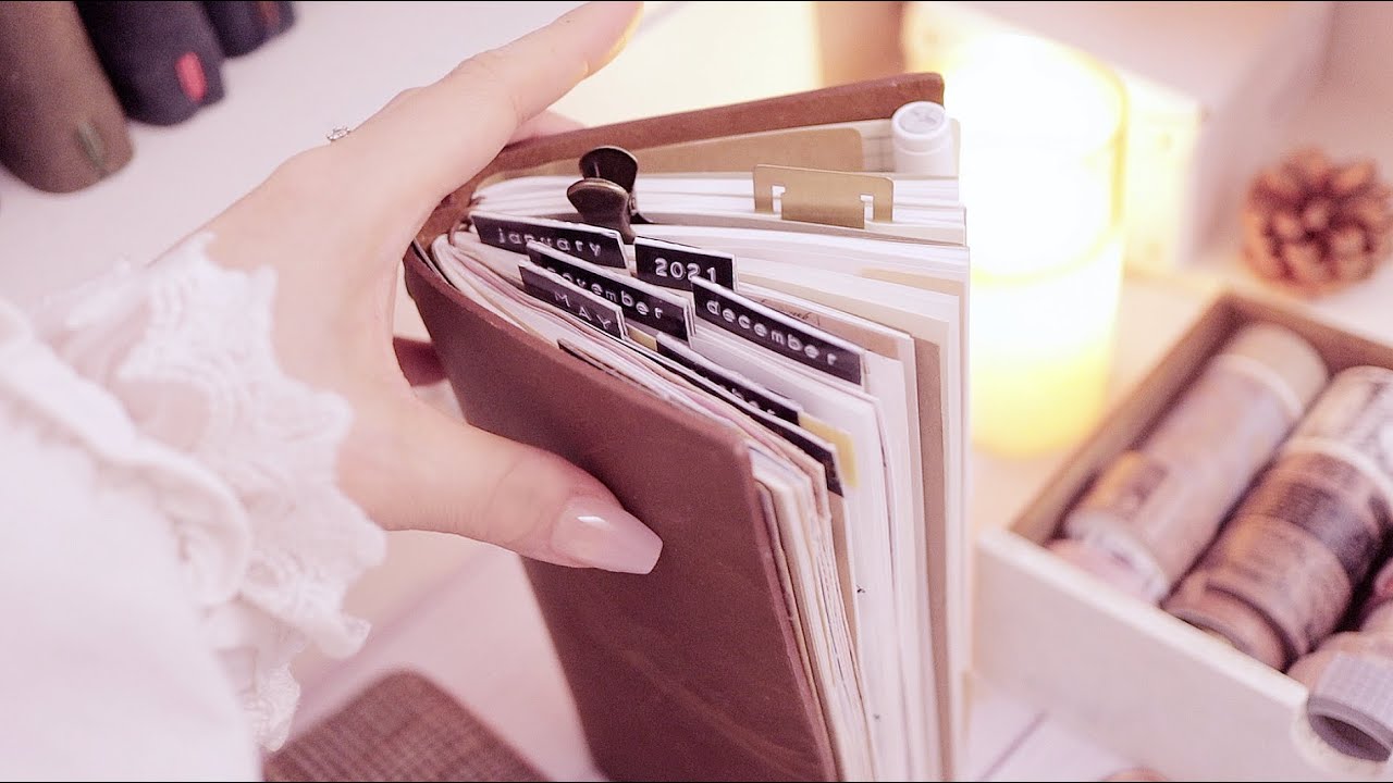 ASMR | 빈티지 다이어리 꾸미고 만년필로 영어일기 쓰기 | 다꾸, 필기체