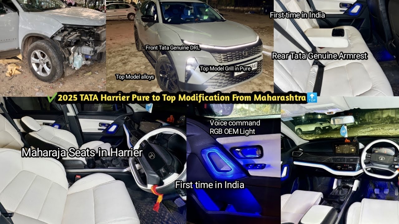 ✅ 2025 Tata Harrier Facelift Pure To Top Modification✅ Rear Armrest✅ Alloys✅ Harrier Modification✅