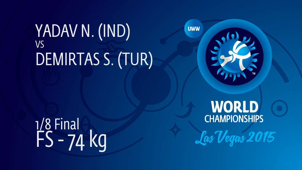 1/8 FS - 74 kg: N. YADAV (IND) df. S. DEMIRTAS (TUR), 4-3