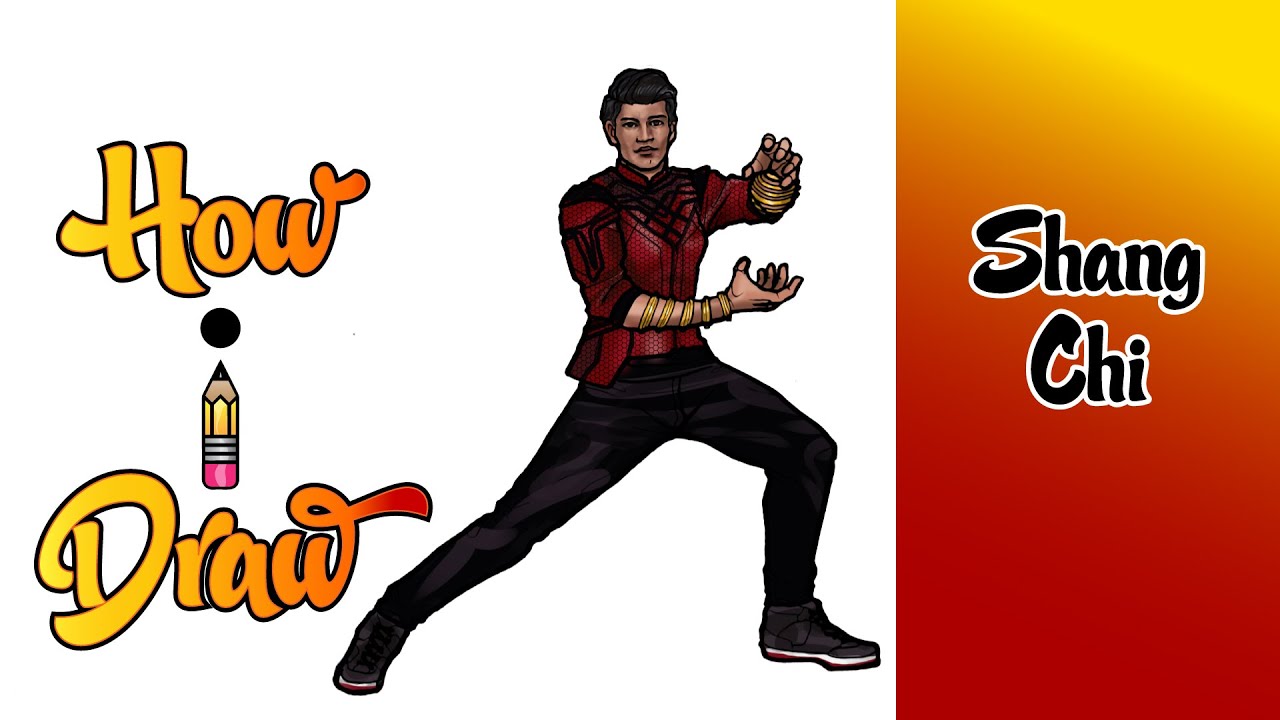 How I Draw SHANG-CHI from MARVEL's LEGEND OF THE TEN RINGS * how to draw shang-chi art lessons *