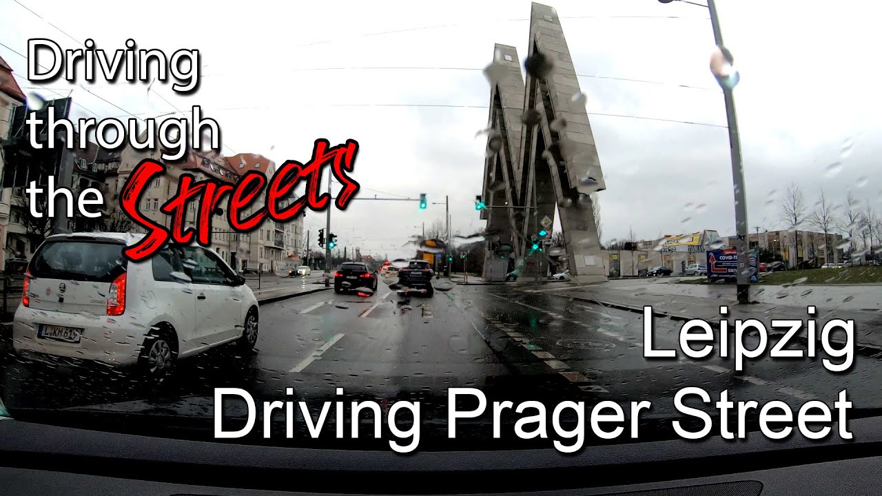 Leipzig Germany: Driving along the Prager Street | Driving through | 4k 60fps ULTRA HD (UHD)