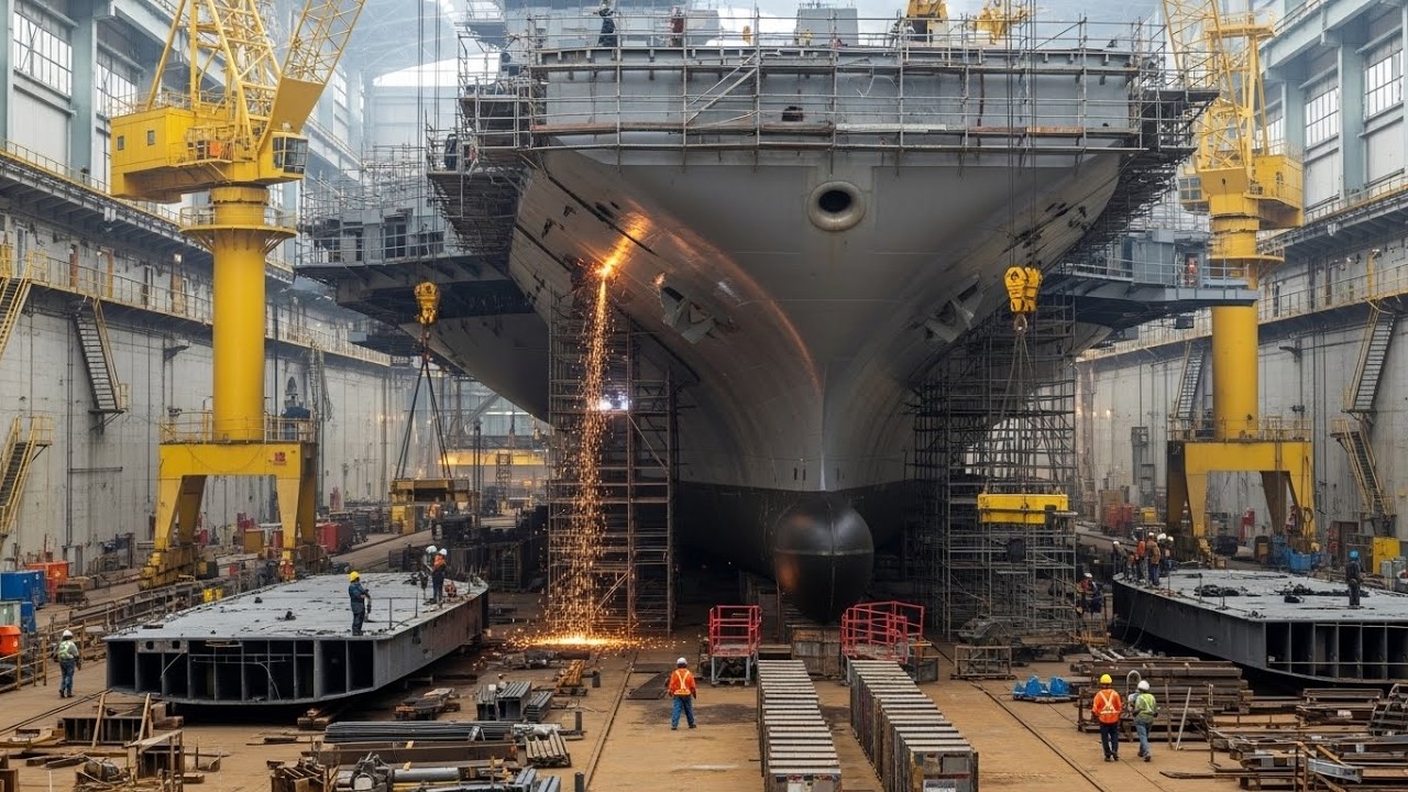 Inside the World&rsquo;s Largest Aircraft Carrier Factory &mdash; How a 100,000-Ton Warship Is Built