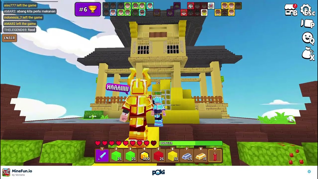 LEGENDARY GAMEPLAY IN BEDWARS! MineFun i.o in POKI!