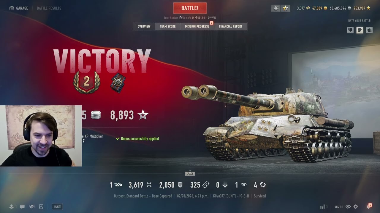 IS-3-II  NO GOLD RANDOM Tech Tree Tank grind p2.