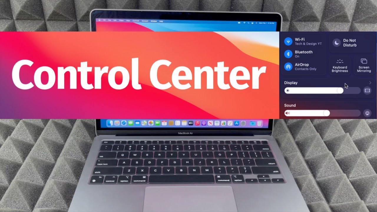 Control Center on MacBook Air