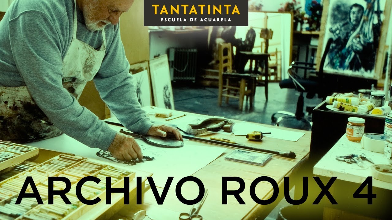 Guillermo Roux - Acuarela con modelo vivo - Obra: Desnudo fondo verde