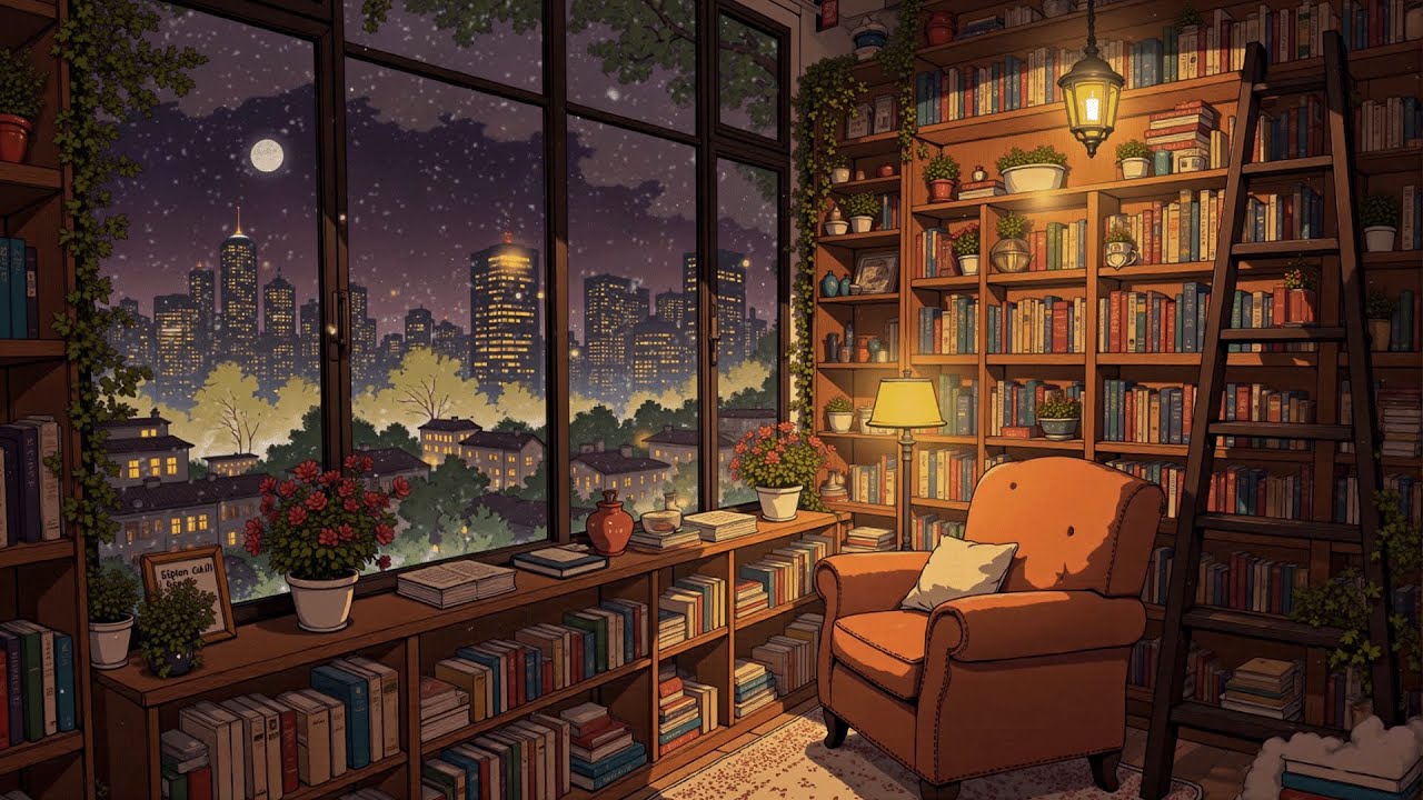 Cozy Reading Nook with Vintage Library 📚 Lofi Hip Hop & Nostaglic Music for relax, work