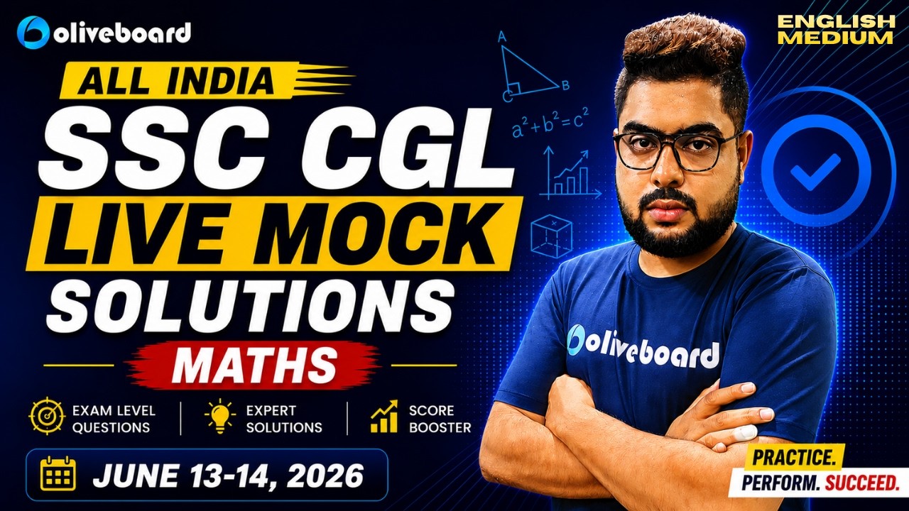 Maths  | Oliveboard SSC CGL Live Mock Solutions | June 13-14, 2026 | English Medium
