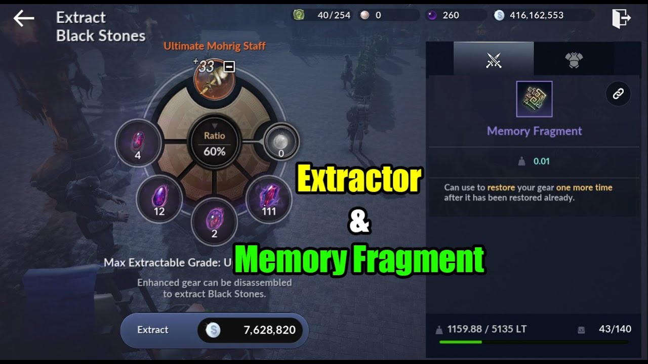 Black Desert Mobile Extractor & Memory Fragment