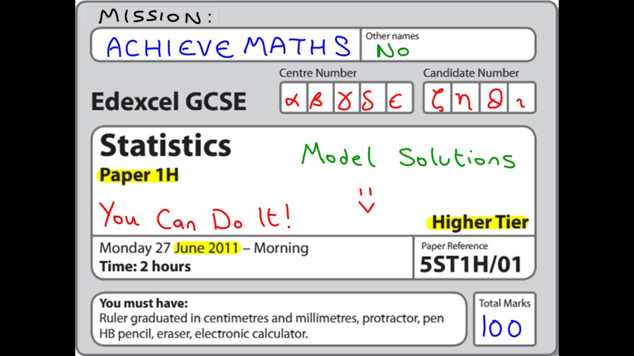 GCSE Statistics Edexcel June 2011 (complete paper)
