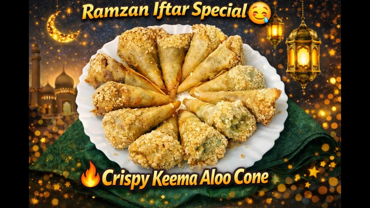 Ramzan Iftar Special Keema Aloo Cone | Crispy & Juicy Street Style Snack 🤤