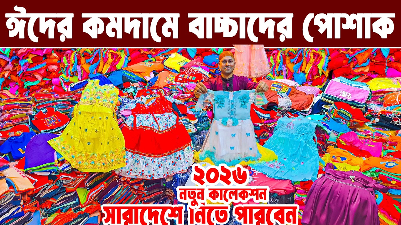 বেবী গার্লস রেডিমেট ড্রেস পাইকারি মার্কেট baby dress wholesale market কমদামে পাবেন ঈদ কালেকশন