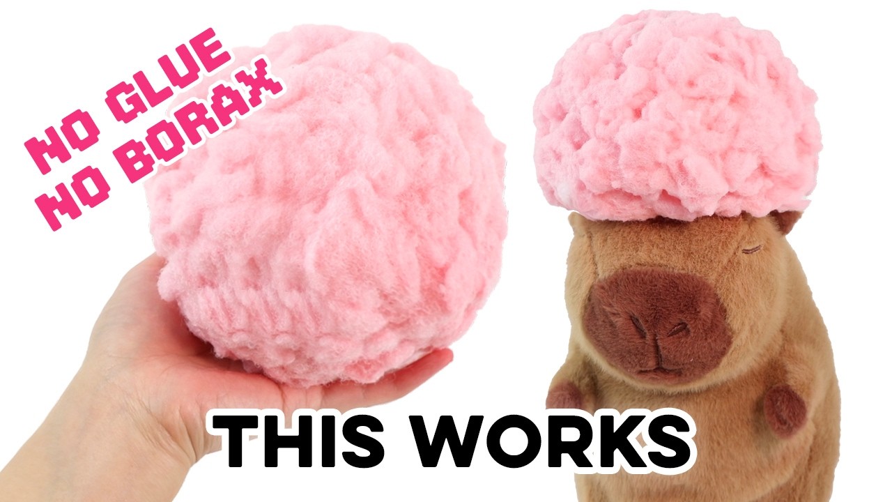 How to make the NEW viral cotton slime! No glue, no activator