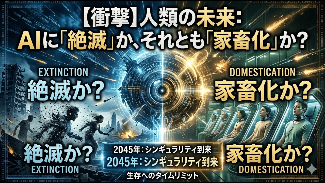 【衝撃の未来予測】人類はAIに「絶滅」させられるのか、それとも「家畜化」されるのか？〜2045年シンギュラリティと生存へのタイムリミット〜