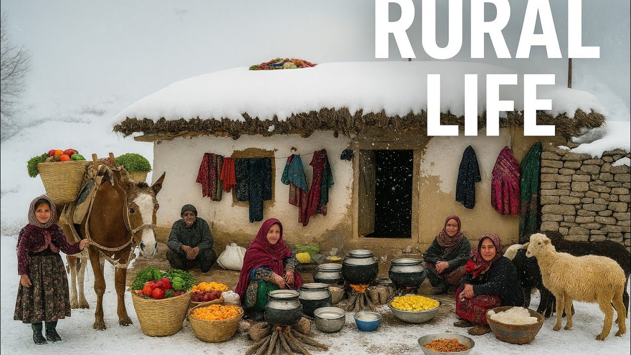 Extreme One Day in Freezing Mountains Village of Afghanistan | Cooking & Daily Life in Cold Winter