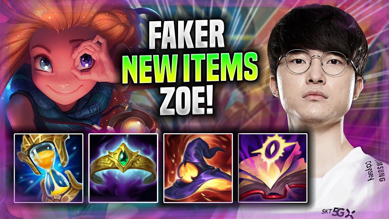 FAKER TRIES ZOE WITH NEW ITEMS! - T1 Faker Plays Zoe MID vs Qiyana! | Preseason 2022