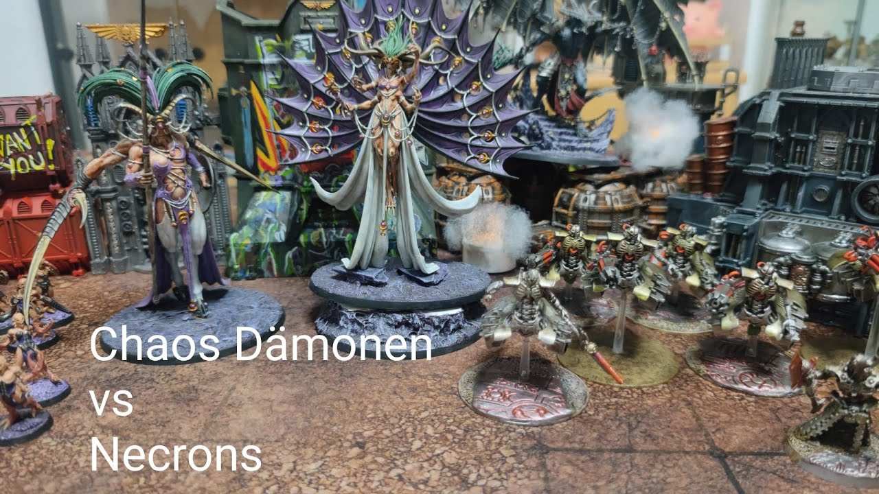 Chaos Dämonen vs Necrons Warhammer 40k 25 Battle Report deutsch 10edi
